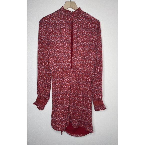 Shareen Collections Red Floral Ruched Dress Size 12 New - Picture 8 of 12